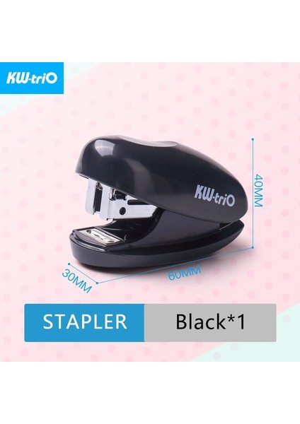 Mini Siyah Zımba Stili Kw-Trio Mini Zımba Güzel Taşınabilir Zımba Zımba Sökücü Dizüstü Ciltleme Ofis Malzemeleri ile Sevimli Şeker Şekillendirici Zımba (Yurt Dışından)