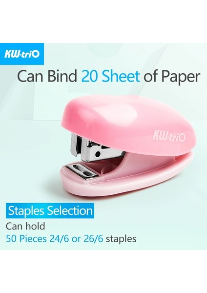 Mini Siyah Zımba Stili Kw-Trio Mini Zımba Güzel Taşınabilir Zımba Zımba Sökücü Dizüstü Ciltleme Ofis Malzemeleri ile Sevimli Şeker Şekillendirici Zımba (Yurt Dışından)