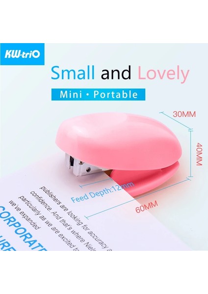 Mini Siyah Zımba Stili Kw-Trio Mini Zımba Güzel Taşınabilir Zımba Zımba Sökücü Dizüstü Ciltleme Ofis Malzemeleri ile Sevimli Şeker Şekillendirici Zımba (Yurt Dışından)