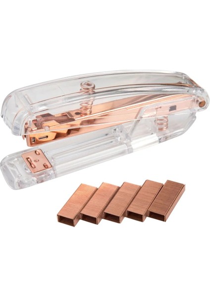 1000 Çivi Stili ile Rose Gold Yüksek Dereceli Şeffaf Plastik Zımba Çalışması Okul Ofisi Için Zımbalı Ciltleme Makinesi Kırtasiye Zımbası (Yurt Dışından) fiyatları