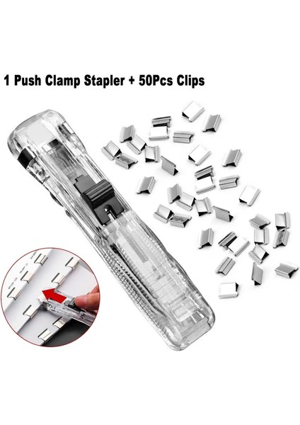 Kelepçe Zımba Stilini Itin Yaratıcı Itme Kelepçe Zımba Zeka Metal Klip Seti Ofis Okul Bilet Kağıt Dosya Sızdırmazlık Sabitleme Düzenleme Bağlama Klip Kiti (Yurt Dışından)