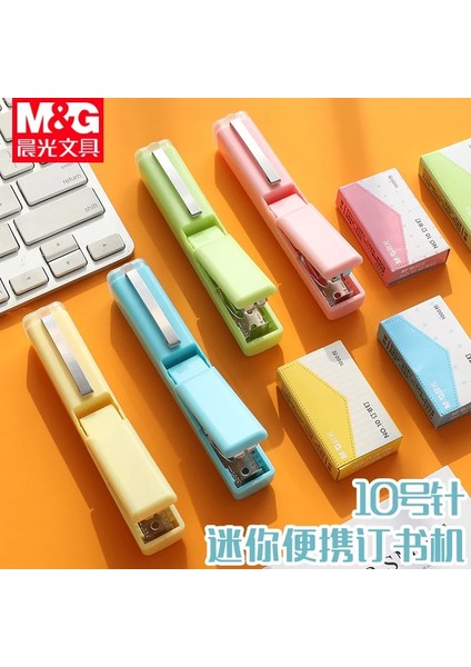 Mavi Takım Elbise Tarzı Sandro Kalem Zımba Öğrenci Malzemeleri Kawaii Mini Sevimli Küçük Ev Taşınabilir Taşıma Küçük No. 10 Tırnak Makinesi Seti (Yurt Dışından) indirimleri