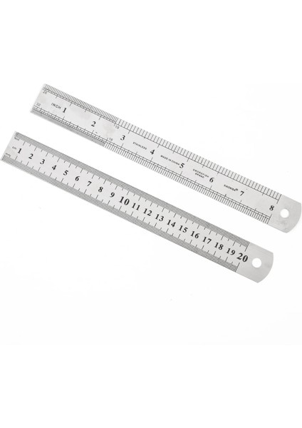 1 Adet 20CM Tarzı Mcmcmcm Çift Taraflı Ölçek Paslanmaz Çelik Düz Cetvel Ölçme Aracı Okul Öğrencileri Için Ofis Malzemeleri (Yurt Dışından)