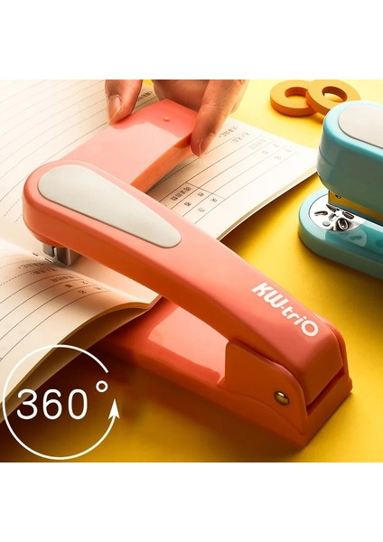 Siyah ve 5 Zımba Stili 360 Döndürme Ağır Hizmet Zımbası Kullanım Taples Zahmetsiz Uzun Zımba Okul Kağıt Zımbası Ofis Ciltleme Malzemeleri Ofis (Yurt Dışından) fiyatları