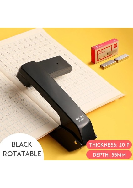 Siyah Stil Basit Çok Fonksiyonlu Dönebilen Zımba Okul Öğrenci Ofis Malzemeleri Zımba Orta Dikiş Ciltleme Malzemeleri Emek Tasarrufu (Yurt Dışından) fırsatları