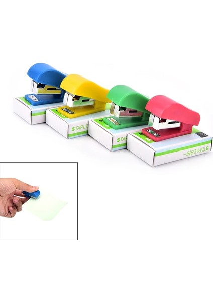 Ofis Öğrenci Okul Ev Mini Karikatür Kağıt Belge Zımba Zımba Seti Plastik Mini Zımba Seti Kawaii Zımba (Yurt Dışından)