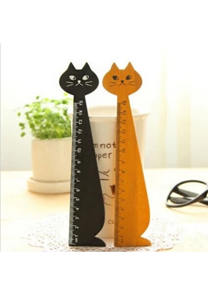 Iki Karışık Stil Güzel Kedi Şekli Cetvel Sevimli Ahşap Hayvan Düz Cetveller Çocuklar Için Hediyeler Okul Öğrenme Malzemeleri Kırtasiye Siyah Sarı 15 cm (Yurt Dışından) fiyatları