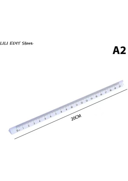 A2 Stili 15 cm Şeffaf Düz Cetvel Öğrencileri Kırtasiye Basit Üçgen Cetveller Çocuklar Her Iki Tarafta Ölçekli Akrilik Ölçme Araçları (Yurt Dışından)