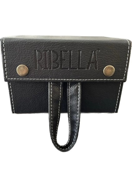 El Yapımı 4'lü Deri Güneş Gözlüğü Kılıfı Seyahat Çantası Siyah