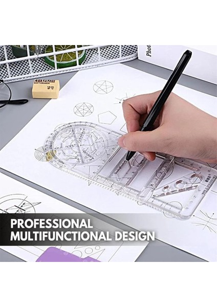 Mavi Stil Çok Fonksiyonlu Geometrik Şablon Cetvel Çizim Cetvel Ölçme Aracı Okul Ofis Malzemeleri (Yurt Dışından) indirimleri