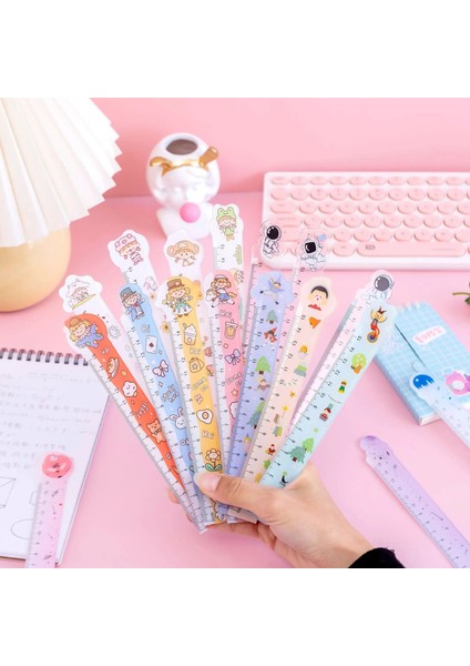 A-Rastgele 1 Adet Tarzı 15CM Sevimli Küçük Taze Karikatür Öğrenci Dawing Kawaii Cetvel Çok Fonksiyonlu Dıy Çizim Cetvel Öğrenci Ofis Okul Kırtasiye (Yurt Dışından) fiyatları
