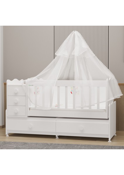 Melina Yıldız 4 Kapaklı Bebek Odası + Yatak + Uyku Seti - Beyaz fiyatları