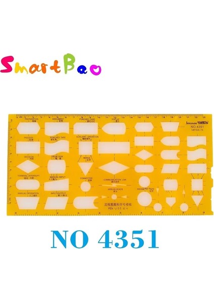 NO.4351 Tarzı Plastik Çizim Şablonu Cetvel Seti Oluşturma Geometrik Çizim Cetvel Çizim Çizimleri Mimari (Yurt Dışından)