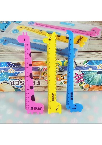 1 Adetlot Sevimli Karikatür 15 cm Zürafa Cetvel Parti Hediye Çocuklar Için Okul Malzemeleri Kırtasiye Regla Escolar (Yurt Dışından)