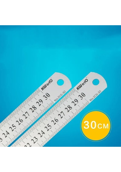 30CM Tarzı 1 Adet Metal Cetvel Dikiş cm Okul Paslanmaz Çelik Düz Cetvel Çift Taraflı Çizim Cetveller Ofis Okul Malzemeleri (Yurt Dışından)