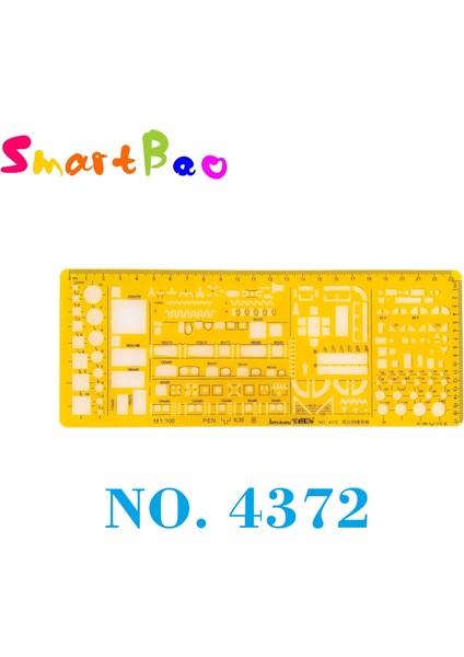 NO.4372 Tarzı Plastik Çizim Şablonu Cetvel Seti Oluşturma Geometrik Çizim Cetvel Çizim Çizimleri Mimari (Yurt Dışından)