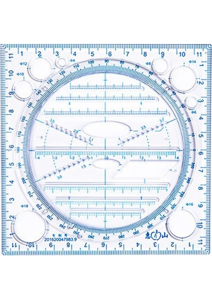 Mavi Stil Çok Fonksiyonlu Akrilik Dairesel Şeffaf Cetvel Çizim Boyama Ölçme Dikiş Öğrenci Ofis Malzemeleri (Yurt Dışından)
