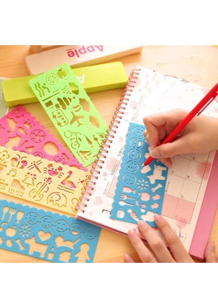 4 Adet Çok Tarzı Çok Karikatür Çocuk Hız Hua Chi Çizim Şablonu Cetvel Hua Chi Cetvel Kırtasiye Öğrenci Okul Malzemeleri (Yurt Dışından) fiyatları