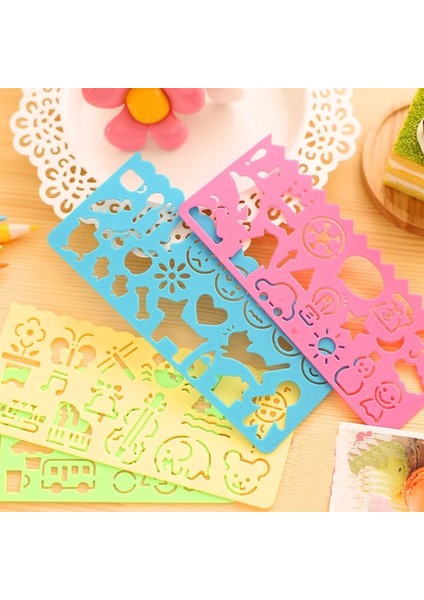 4 Adet Çok Tarzı Çok Karikatür Çocuk Hız Hua Chi Çizim Şablonu Cetvel Hua Chi Cetvel Kırtasiye Öğrenci Okul Malzemeleri (Yurt Dışından) modelleri