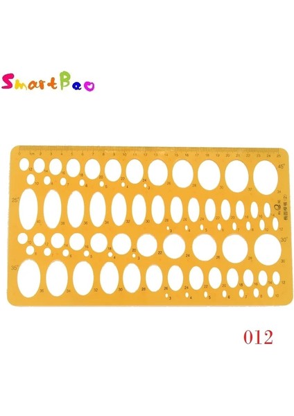 No.12 Tarzı 25 cm Elips Oval Stencil Şablon Sanat Tasarım Çizim Yardım Aracı Derecesi Okul Matematik Cetvel Dahil (Yurt Dışından)