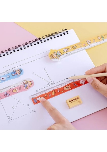 Sevimli Kız 1 Adet Rastgele Stil Canlılık Kız 15 cm Cetvel Yaratıcı Sevimli Saydam Ölçme Cetvel Astronot Yıldız Sirk Serisi Karikatür Cetvel Kawaii Kırtasiye (Yurt Dışından)