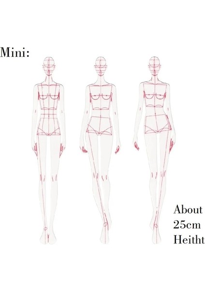 Mini Boy 3 Parça Tarzı Moda Cetveli Moda Çizgisi Çizimi Kumaş Render Için Insan Dinamik Şablonu (Yurt Dışından)