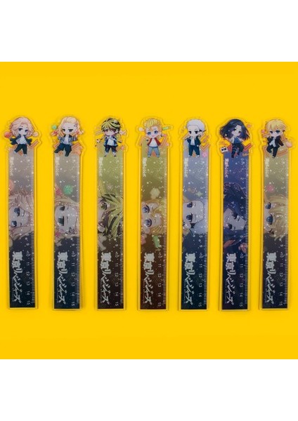 YC-4124 Stili Tokyo Revengers Cetveller Düz Kawaii Set Cetvel Kırtasiye Sevimli Yenilik Öğrenci Ofis Malzemeleri Sabit Draken Sano Manjirō (Yurt Dışından) fırsatları