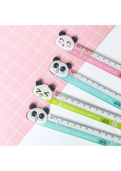 1 Adet Kawaii Panda 15CM Plastik Düz Cetvel Tedbir Çalışması Çizim Okul Öğrenci Kırtasiye (Yurt Dışından) modelleri