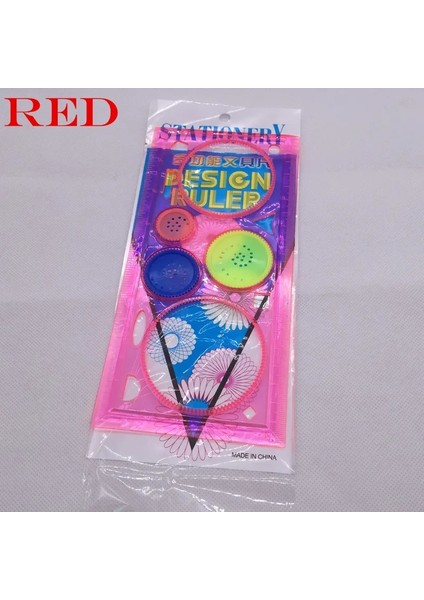 Kırmızı Stil Spirograph Geometrik Cetvel Öğrenme Çizim Aracı Kırtasiye Öğrenci Çizim Seti Için Yaratıcı Hediye Lot (Yurt Dışından)