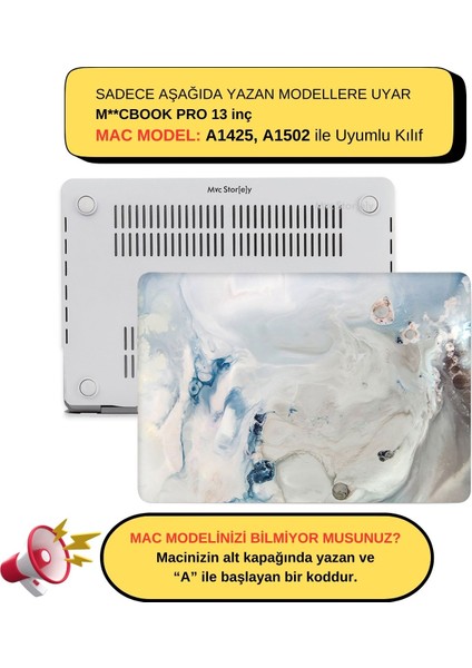 Macbook Pro Kılıf 13 inç Mermer10NL (Eski HDMI'lı Model 2012-2015) A1425 A1502 ile Uyumlu