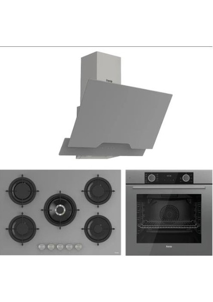 Fryart Rs Serisi Gri Ankastre Cam Set (D065 + RS038 + XE63CPR)