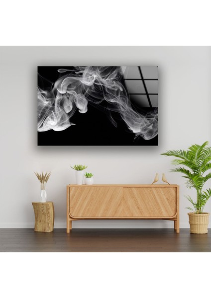 Siyah Duman Temperli Cam Duvar Tablosu