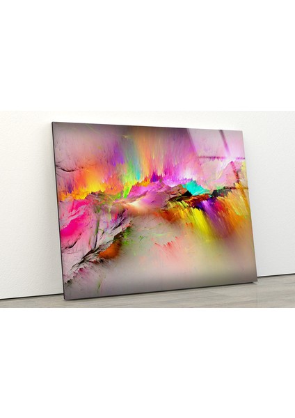 Beyaz ve Pembe Soyut Cam Duvar Tablosu fiyatları