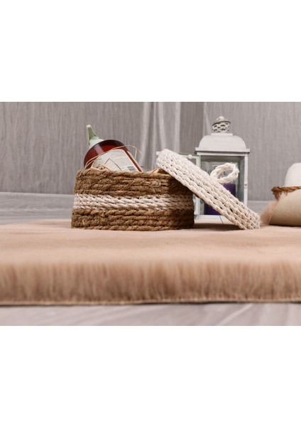 Dekoratif Tavşan Tüyü Ultra Yumuşak Peluş Yuvarlak Halı indirimleri
