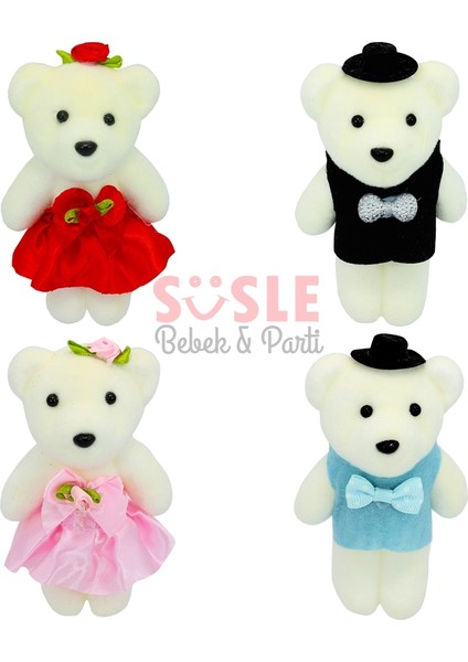 Minik Ayıcık Süs, 11cm x 6cm - Mavi - 10 Adet indirimleri