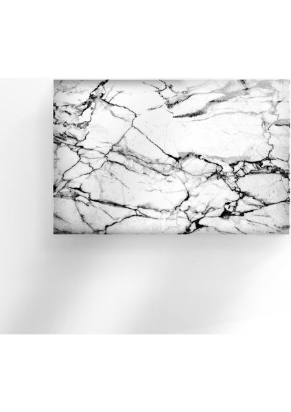 Beyaz Mermer Desenli Temperli Cam Duvar Tablosu