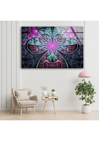 Renkli Soyut Temperli Cam Duvar Tablosu