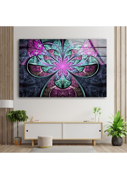 Renkli Soyut Temperli Cam Duvar Tablosu modelleri