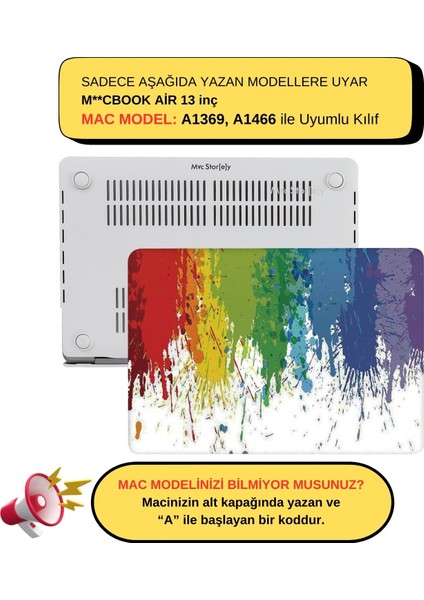 Macbook Air Kılıf 13 inç Paint01NL (Eski USB'li Model 2010-2017) A1369 A1466 ile Uyumlu