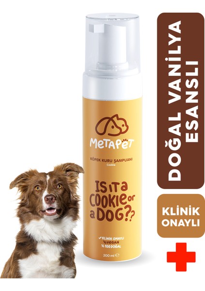 Vanilya Kokulu Doğal Köpek Kuru Şampuanı, Organik Ve Koku Giderici Içerik, Yavrulara Uygun, 200 ML