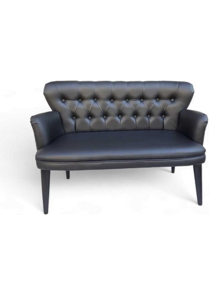 Siyah Deri Ahşap Ayaklı Kollu Ofis Koltuk Takımı Misafir Koltuğu modelleri