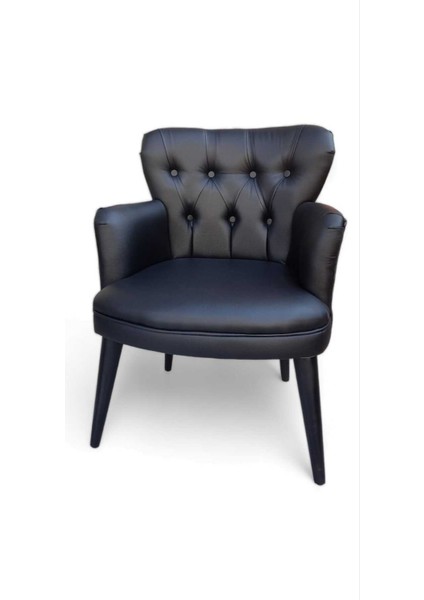 Siyah Deri Ahşap Ayaklı Kollu Ofis Koltuk Takımı Misafir Koltuğu fırsatları