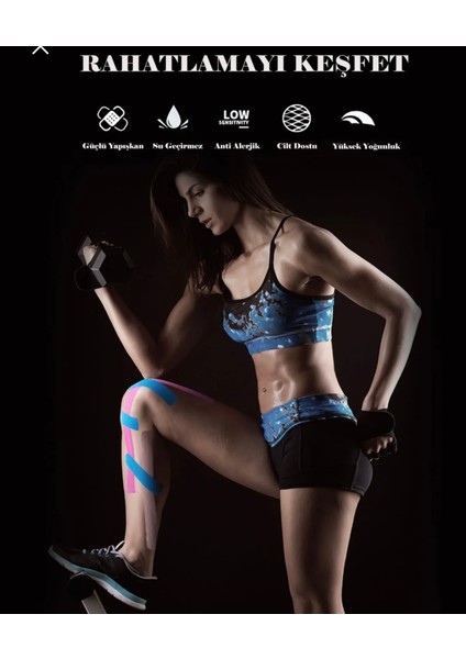 Esm Kinesio Tape Kinesio Ağrı Sporcu Bandı - Sporcu Bandı - Siyah 5m x 5cm