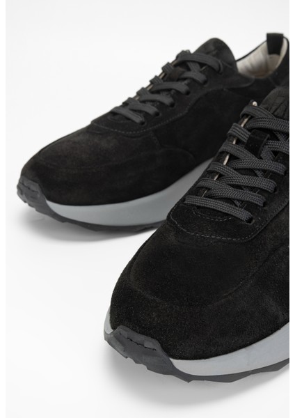 Erkek Siyah Süet Deri Sneakers & Spor Ayakkabı 383 5735 Erk Ayk SK23/24