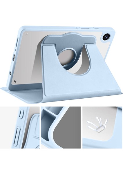 Galaxy Tab A9 Plus Kılıf Termik Kalem Bölmeli Dönebilen Standlı Kılıf Mavi fırsatları