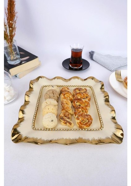 Avangarde Kare Sunum ve Servis Tabağı 26 cm Gold – Gbo 055 C320.113