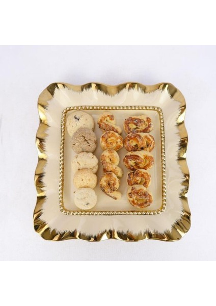 Avangarde Kare Sunum ve Servis Tabağı 26 cm Gold – Gbo 055 C320.113