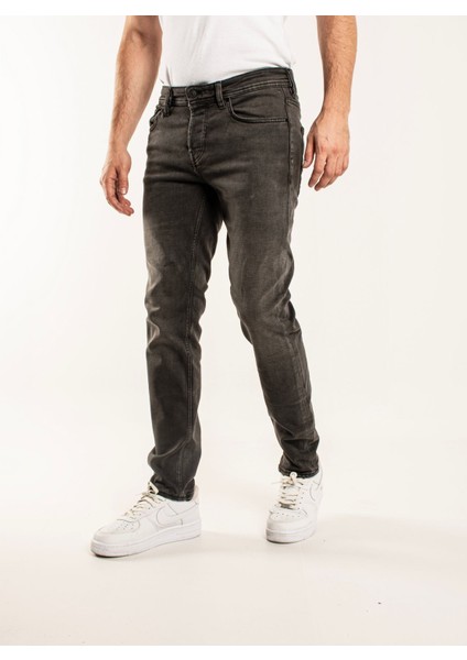 1099 Slim Fit Gri Yıkamalı Rahat Denim Erkek Jeans fiyatları