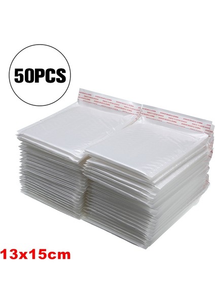 50 Adet 13X15CM Tarzı Pcslot Beyaz Inci Kabarcık Film Çanta Su Geçirmez Darbeye Dayanıklı Köpük Zarflar Set Hediye Çantaları Okul Öğrenci Ofis Malzemeleri (Yurt Dışından)