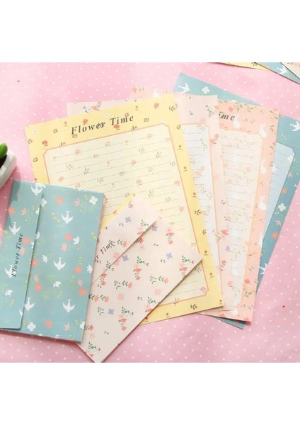Sarı Stil 9 Adet Çiçekler Zarf Seti Kawaii Kırtasiye Düğün Tebrik Kartı Zarf Davet Mektubu Kağıt Ofis Okul Malzemeleri (Yurt Dışından)
